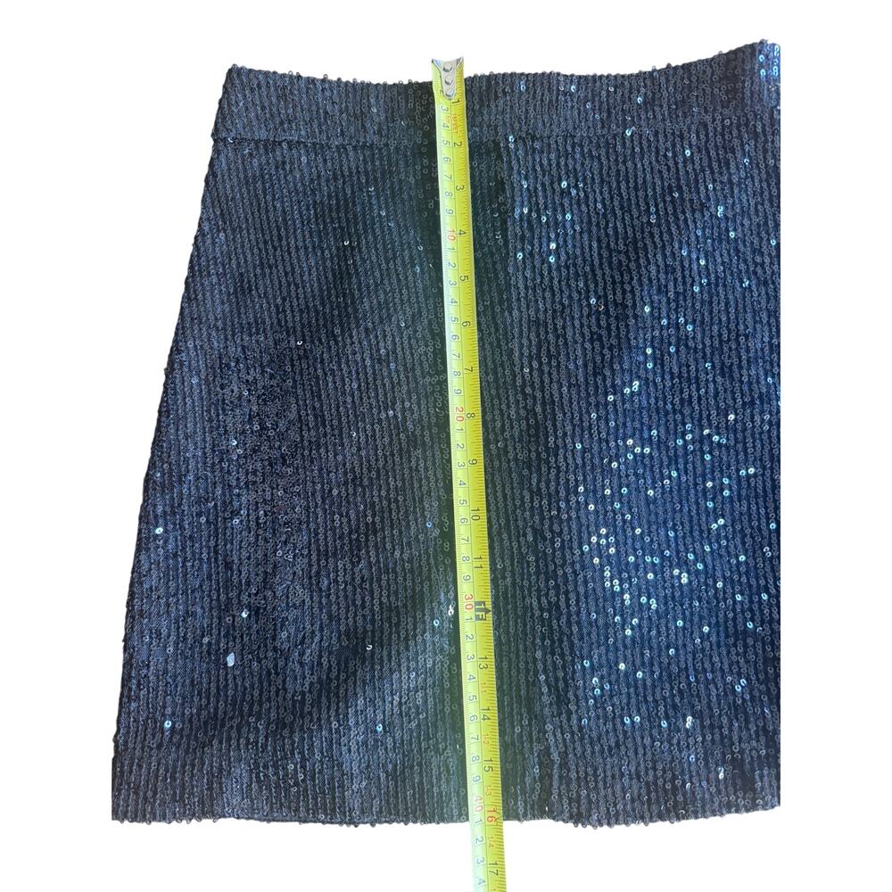 NWT French Connection Black Sequin Mini Skirt US 0 Party Club - Picture 6 of 8